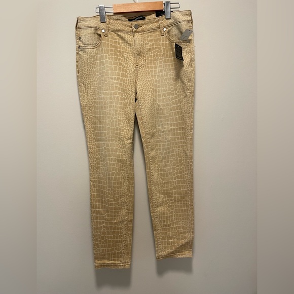 NWT Liverpool Los Angeles Khaki Reptile Print Jeans - Picture 1 of 4